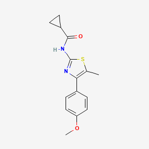 molecular formula C15H16N2O2S B2360800 N-(4-(4-甲氧基苯基)-5-甲基噻唑-2-基)环丙烷甲酰胺 CAS No. 536734-11-9