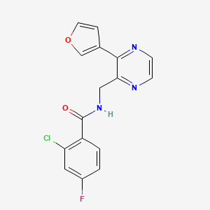 2-chloro-4-fluoro-N-((3-(furan-3-yl)pyrazin-2-yl)methyl)benzamide