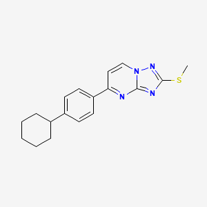 molecular formula C18H20N4S B2360803 5-(4-Cyclohexylphényl)-2-(méthylsulfanyl)[1,2,4]triazolo[1,5-a]pyrimidine CAS No. 861210-27-7