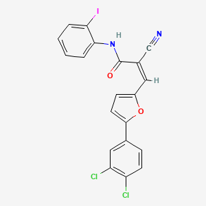 molecular formula C20H11Cl2IN2O2 B2360804 (Z)-2-cyano-3-(5-(3,4-dichlorophenyl)furan-2-yl)-N-(2-iodophenyl)acrylamide CAS No. 358999-31-2