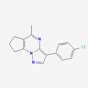 molecular formula C16H14ClN3 B2360805 3-(4-氯苯基)-5-甲基-7,8-二氢-6H-环戊[e]吡唑并[1,5-a]嘧啶 CAS No. 866018-11-3