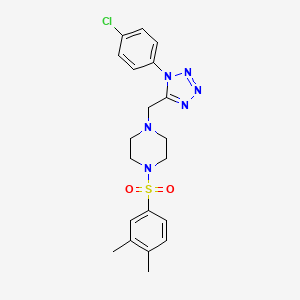 molecular formula C20H23ClN6O2S B2360807 1-((1-(4-chlorophenyl)-1H-tetrazol-5-yl)methyl)-4-((3,4-dimethylphenyl)sulfonyl)piperazine CAS No. 1049384-85-1