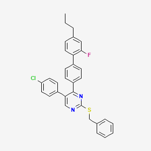 molecular formula C32H26ClFN2S B2360810 2-(Benzylsulfanyl)-5-(4-chlorophenyl)-4-(2'-fluoro-4'-propyl[1,1'-biphenyl]-4-yl)pyrimidine CAS No. 478248-93-0