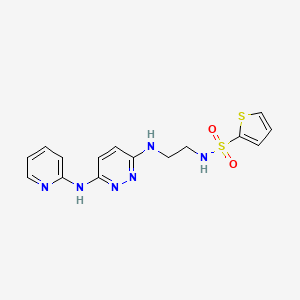 molecular formula C15H16N6O2S2 B2360818 N-(2-((6-(pyridin-2-ylamino)pyridazin-3-yl)amino)ethyl)thiophene-2-sulfonamide CAS No. 1021249-31-9