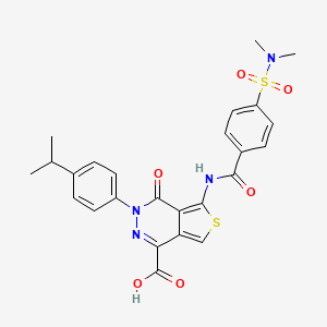 molecular formula C25H24N4O6S2 B2360820 5-(4-(N,N-dimethylsulfamoyl)benzamido)-3-(4-isopropylphenyl)-4-oxo-3,4-dihydrothieno[3,4-d]pyridazine-1-carboxylic acid CAS No. 941898-50-6