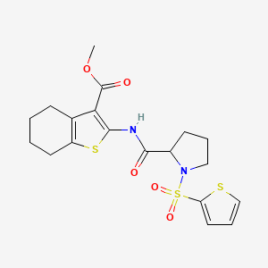 Methyl 2-(1-(thiophen-2-ylsulfonyl)pyrrolidine-2-carboxamido)-4,5,6,7-tetrahydrobenzo[b]thiophene-3-carboxylate