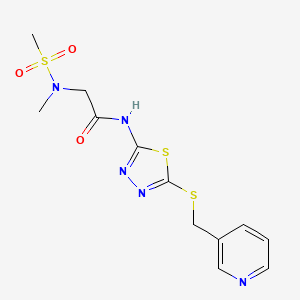 2-(N-methylmethylsulfonamido)-N-(5-((pyridin-3-ylmethyl)thio)-1,3,4-thiadiazol-2-yl)acetamide