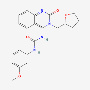 (E)-1-(3-methoxyphenyl)-3-(2-oxo-3-((tetrahydrofuran-2-yl)methyl)-2,3-dihydroquinazolin-4(1H)-ylidene)urea