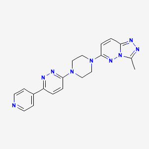 molecular formula C19H19N9 B2360841 3-Methyl-6-[4-(6-pyridin-4-ylpyridazin-3-yl)piperazin-1-yl]-[1,2,4]triazolo[4,3-b]pyridazine CAS No. 2380187-83-5
