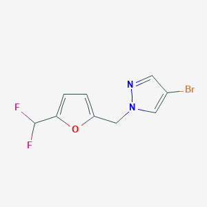 molecular formula C9H7BrF2N2O B2360845 4-Bromo-1-[[5-(difluoromethyl)furan-2-yl]methyl]pyrazole CAS No. 2248269-49-8