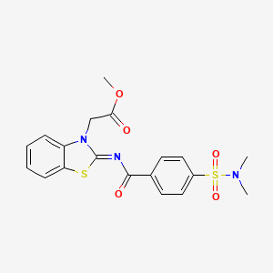 molecular formula C19H19N3O5S2 B2360850 2-[2-[4-(Dimetilsulfamoil)benzoil]imino-1,3-benzotiazol-3-il]acetato de metilo CAS No. 865197-63-3