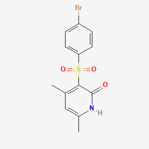 molecular formula C13H12BrNO3S B2360851 3-((4-bromophenyl)sulfonyl)-4,6-dimethylpyridin-2(1H)-one CAS No. 1334488-56-0