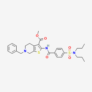 molecular formula C29H35N3O5S2 B2360858 methyl 6-benzyl-2-[[4-(dipropylsulfamoyl)benzoyl]amino]-5,7-dihydro-4H-thieno[2,3-c]pyridine-3-carboxylate CAS No. 524679-79-6
