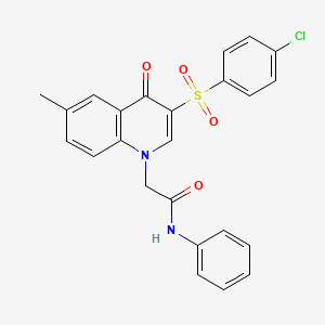 2-[3-(4-chlorophenyl)sulfonyl-6-methyl-4-oxoquinolin-1-yl]-N-phenylacetamide