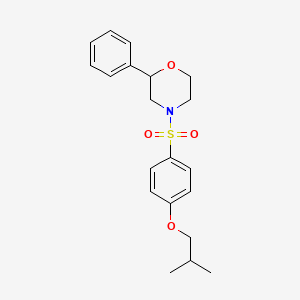 molecular formula C20H25NO4S B2360878 4-((4-Isobutoxyphenyl)sulfonyl)-2-phenylmorpholine CAS No. 954016-28-5
