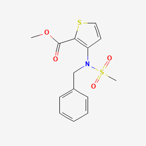 molecular formula C14H15NO4S2 B2360879 3-[苄基(甲磺酰基)氨基]噻吩-2-甲酸甲酯 CAS No. 892283-16-8