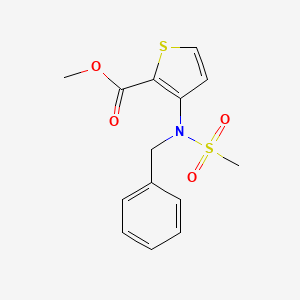 molecular formula C14H15NO4S2 B2360879 3-(Benzyl(méthylsulfonyl)amino)thiophène-2-carboxylate de méthyle CAS No. 892283-16-8