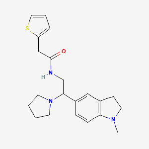 N-(2-(1-methylindolin-5-yl)-2-(pyrrolidin-1-yl)ethyl)-2-(thiophen-2-yl)acetamide