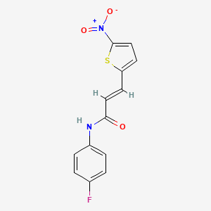 molecular formula C13H9FN2O3S B2360881 (E)-N-(4-氟苯基)-3-(5-硝基噻吩-2-基)丙烯酰胺 CAS No. 476316-44-6