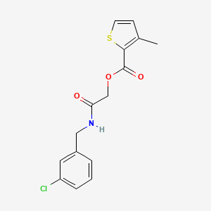 molecular formula C15H14ClNO3S B2360882 2-((3-Chlorobenzyl)amino)-2-oxoethyl 3-methylthiophene-2-carboxylate CAS No. 876152-89-5