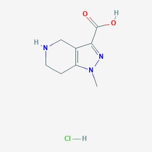 molecular formula C8H12ClN3O2 B2360883 1-Methyl-4,5,6,7-tetrahydropyrazolo[4,3-c]pyridine-3-carboxylic acid;hydrochloride CAS No. 1706461-05-3