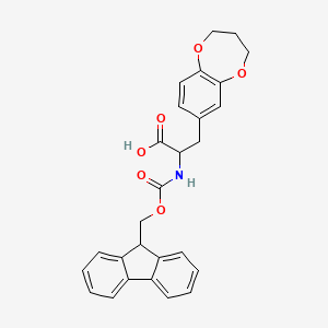 molecular formula C27H25NO6 B2360884 3-(3,4-Dihydro-2H-1,5-benzodioxepin-7-yl)-2-(9H-fluoren-9-ylmethoxycarbonylamino)propanoic acid CAS No. 1379883-61-0