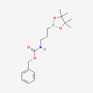 molecular formula C17H26BNO4 B2360887 Benzyl N-[3-(tetramethyl-1,3,2-dioxaborolan-2-yl)propyl]carbamate CAS No. 2377607-42-4