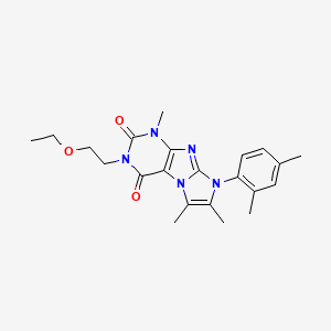 molecular formula C22H27N5O3 B2360888 6-(2,4-二甲基苯基)-2-(2-乙氧基乙基)-4,7,8-三甲基嘌呤[7,8-a]咪唑-1,3-二酮 CAS No. 878732-32-2