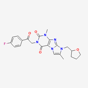 2-[2-(4-Fluorophenyl)-2-oxoethyl]-4,7-dimethyl-6-(oxolan-2-ylmethyl)purino[7,8-a]imidazole-1,3-dione