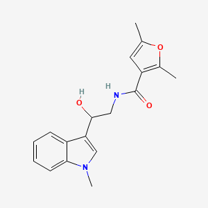 molecular formula C18H20N2O3 B2360904 N-(2-hydroxy-2-(1-methyl-1H-indol-3-yl)ethyl)-2,5-dimethylfuran-3-carboxamide CAS No. 1448076-56-9