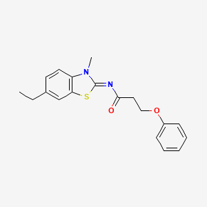molecular formula C19H20N2O2S B2360909 (Z)-N-(6-ethyl-3-methylbenzo[d]thiazol-2(3H)-ylidene)-3-phenoxypropanamide CAS No. 905657-47-8