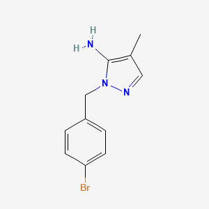 molecular formula C11H12BrN3 B2360910 1-(4-Bromobenzyl)-4-methyl-1H-pyrazol-5-amine CAS No. 1152526-94-7