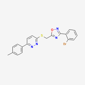 3-({[3-(2-Bromophenyl)-1,2,4-oxadiazol-5-yl]methyl}thio)-6-(4-methylphenyl)pyridazine