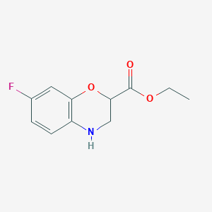 molecular formula C11H12FNO3 B2360920 ethyl 7-fluoro-3,4-dihydro-2H-1,4-benzoxazine-2-carboxylate CAS No. 939411-10-6