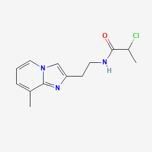 molecular formula C13H16ClN3O B2360922 2-Chloro-N-[2-(8-methylimidazo[1,2-a]pyridin-2-yl)ethyl]propanamide CAS No. 2411266-85-6