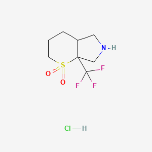 molecular formula C8H13ClF3NO2S B2360925 7A-(trifluoromethyl)octahydrothiopyrano[2,3-c]pyrrole 1,1-dioxide hydrochloride CAS No. 2171916-21-3