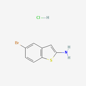 molecular formula C8H7BrClNS B2360933 5-Bromo-1-benzothiophen-2-amine hydrochloride CAS No. 2055841-97-7