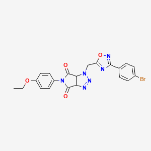 molecular formula C21H17BrN6O4 B2360941 1-((3-(4-bromophenyl)-1,2,4-oxadiazol-5-yl)methyl)-5-(4-ethoxyphenyl)-1,6a-dihydropyrrolo[3,4-d][1,2,3]triazole-4,6(3aH,5H)-dione CAS No. 1206985-47-8