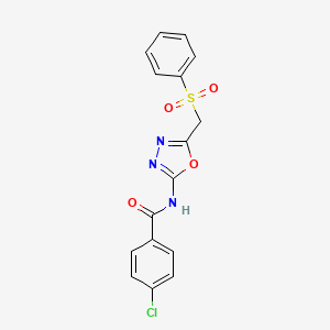 4-chloro-N-(5-((phenylsulfonyl)methyl)-1,3,4-oxadiazol-2-yl)benzamide