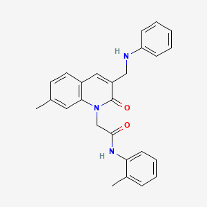 2-(7-methyl-2-oxo-3-((phenylamino)methyl)quinolin-1(2H)-yl)-N-(o-tolyl)acetamide