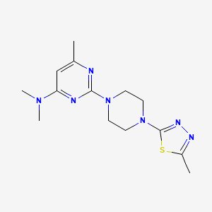 molecular formula C14H21N7S B2360950 N,N,6-Trimethyl-2-[4-(5-methyl-1,3,4-thiadiazol-2-yl)piperazin-1-yl]pyrimidin-4-amine CAS No. 2415632-82-3