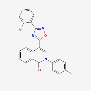molecular formula C25H18BrN3O2 B2360951 4-[3-(2-bromophenyl)-1,2,4-oxadiazol-5-yl]-2-(4-ethylphenyl)isoquinolin-1(2H)-one CAS No. 1326830-96-9