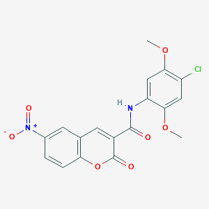 molecular formula C18H13ClN2O7 B2360962 N-(4-氯-2,5-二甲氧基苯基)-6-硝基-2-氧代-2H-色满-3-甲酰胺 CAS No. 433698-95-4