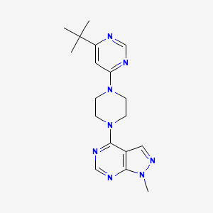 molecular formula C18H24N8 B2360970 4-[4-(6-Tert-butylpyrimidin-4-yl)piperazin-1-yl]-1-methylpyrazolo[3,4-d]pyrimidine CAS No. 2380071-81-6