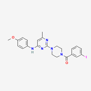 molecular formula C23H24IN5O2 B2360975 2-[4-(3-iodobenzoyl)piperazin-1-yl]-N-(4-methoxyphenyl)-6-methylpyrimidin-4-amine CAS No. 946338-14-3