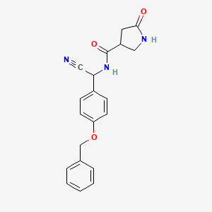 molecular formula C20H19N3O3 B2360977 N-{[4-(benzyloxy)phenyl](cyano)methyl}-5-oxopyrrolidine-3-carboxamide CAS No. 2094358-14-0
