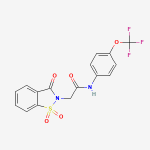 molecular formula C16H11F3N2O5S B2360980 2-(1,1-二氧化-3-氧代苯并[d]异噻唑-2(3H)-基)-N-(4-(三氟甲氧基)苯基)乙酰胺 CAS No. 507258-73-3