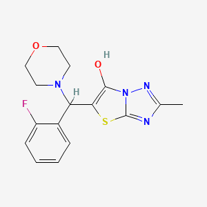 molecular formula C16H17FN4O2S B2360986 5-((2-氟苯基)(吗啉基)甲基)-2-甲基噻唑并[3,2-b][1,2,4]三唑-6-醇 CAS No. 869343-33-9