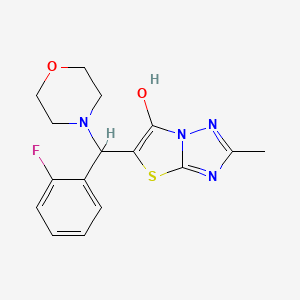 molecular formula C16H17FN4O2S B2360986 5-((2-フルオロフェニル)(モルホリノ)メチル)-2-メチルチアゾロ[3,2-b][1,2,4]トリアゾール-6-オール CAS No. 869343-33-9