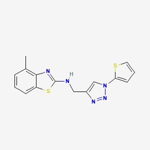 molecular formula C15H13N5S2 B2360992 4-Methyl-N-[(1-thiophen-2-yltriazol-4-yl)methyl]-1,3-benzothiazol-2-amine CAS No. 2380191-70-6